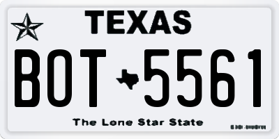 TX license plate BOT5561