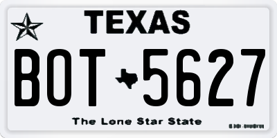 TX license plate BOT5627