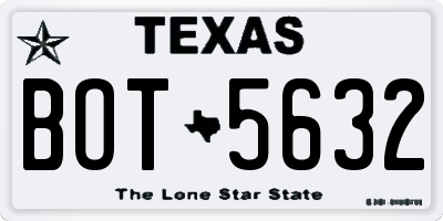 TX license plate BOT5632