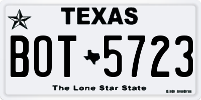 TX license plate BOT5723