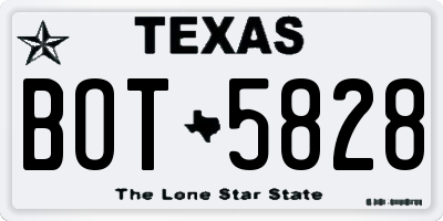 TX license plate BOT5828