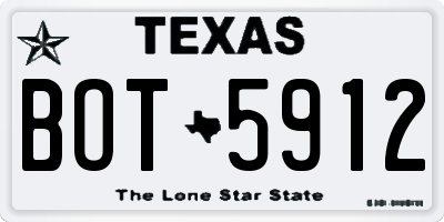 TX license plate BOT5912