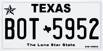 TX license plate BOT5952