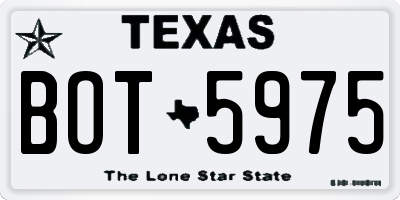 TX license plate BOT5975