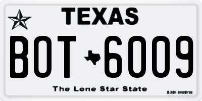 TX license plate BOT6009
