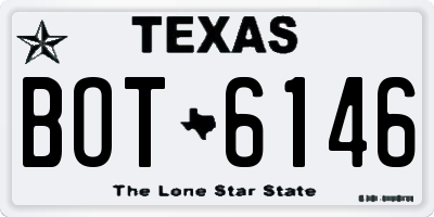 TX license plate BOT6146
