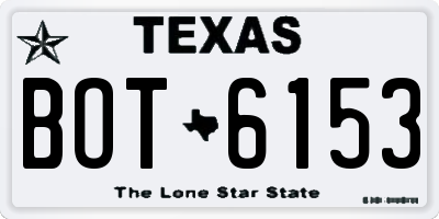 TX license plate BOT6153