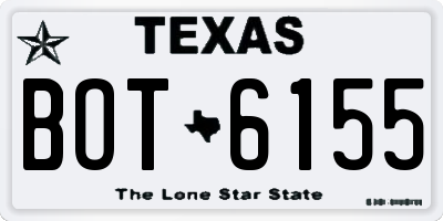 TX license plate BOT6155