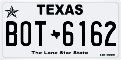 TX license plate BOT6162