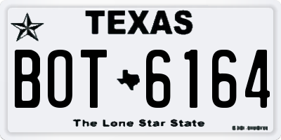TX license plate BOT6164