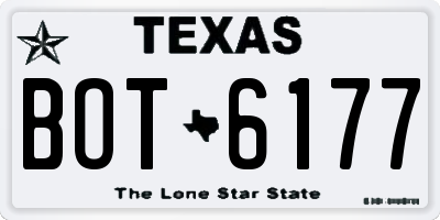 TX license plate BOT6177