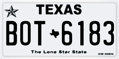 TX license plate BOT6183