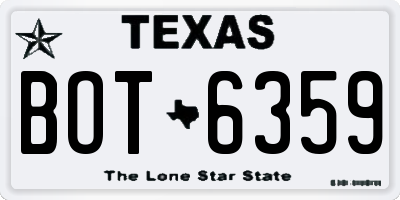 TX license plate BOT6359