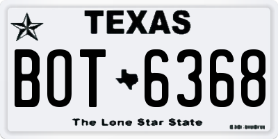 TX license plate BOT6368
