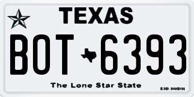 TX license plate BOT6393