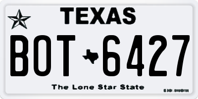 TX license plate BOT6427
