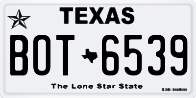 TX license plate BOT6539
