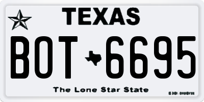 TX license plate BOT6695