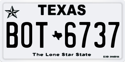 TX license plate BOT6737