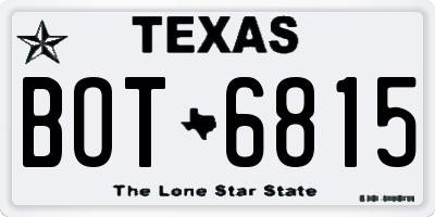 TX license plate BOT6815
