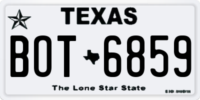 TX license plate BOT6859