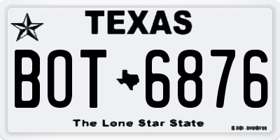 TX license plate BOT6876