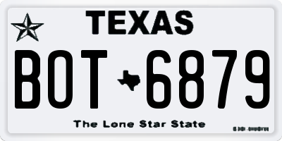 TX license plate BOT6879