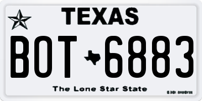TX license plate BOT6883