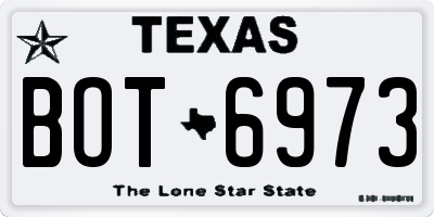 TX license plate BOT6973