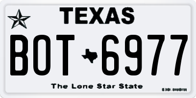 TX license plate BOT6977