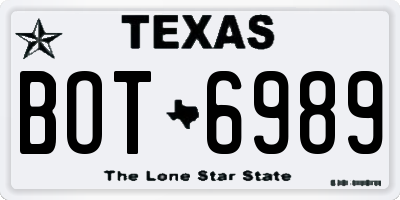 TX license plate BOT6989