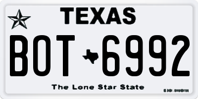 TX license plate BOT6992