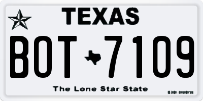 TX license plate BOT7109