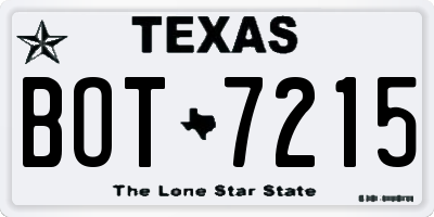 TX license plate BOT7215