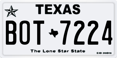 TX license plate BOT7224