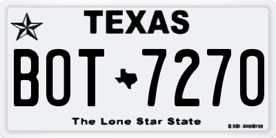 TX license plate BOT7270