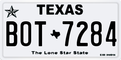 TX license plate BOT7284