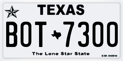 TX license plate BOT7300