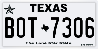 TX license plate BOT7306