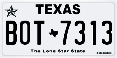 TX license plate BOT7313
