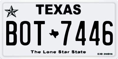 TX license plate BOT7446