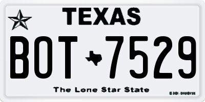 TX license plate BOT7529