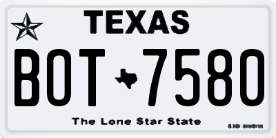 TX license plate BOT7580