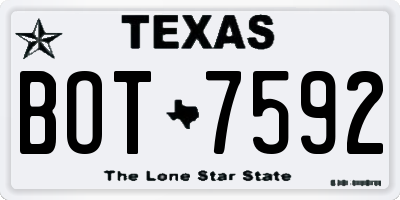 TX license plate BOT7592