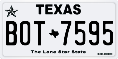 TX license plate BOT7595
