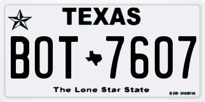TX license plate BOT7607