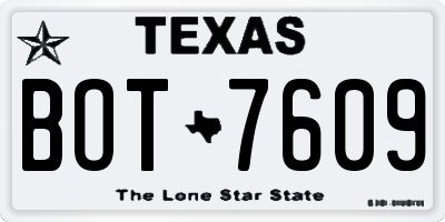 TX license plate BOT7609