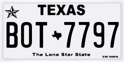 TX license plate BOT7797