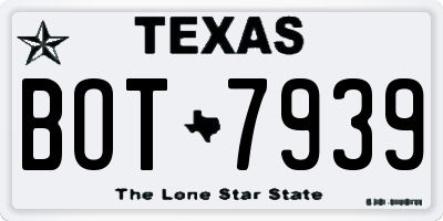 TX license plate BOT7939
