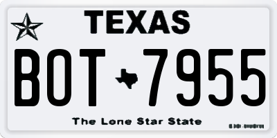 TX license plate BOT7955